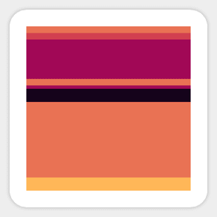 A fantastic hybrid of Licorice, Dark Fuchsia, Faded Red, Light Red Ochre and Pastel Orange stripes. Sticker